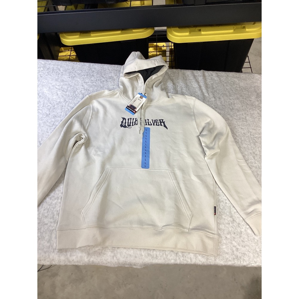 Quiksilver Mens Graphic Pullover‎ Hoodie Cream Large QSM35HD175S NWT